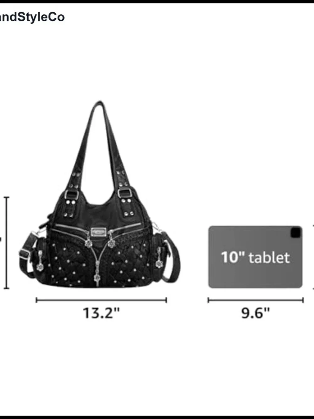 Women's Large PU Leather Hobo Shoulder Bag with Multiple Pockets